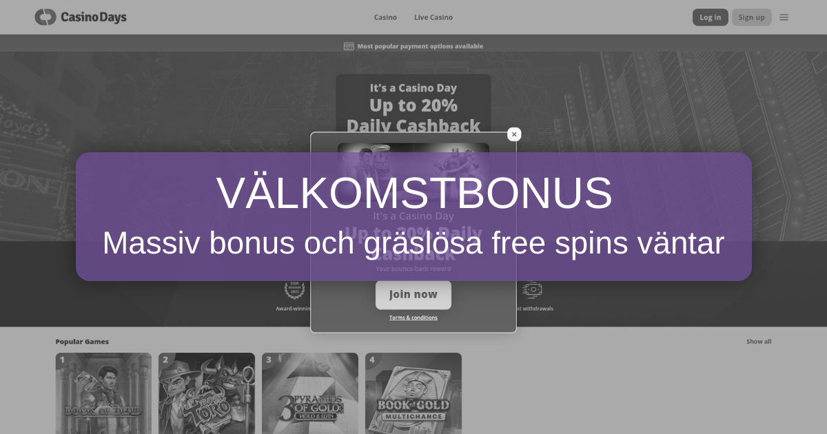 Casino Days för svenska casinospelare